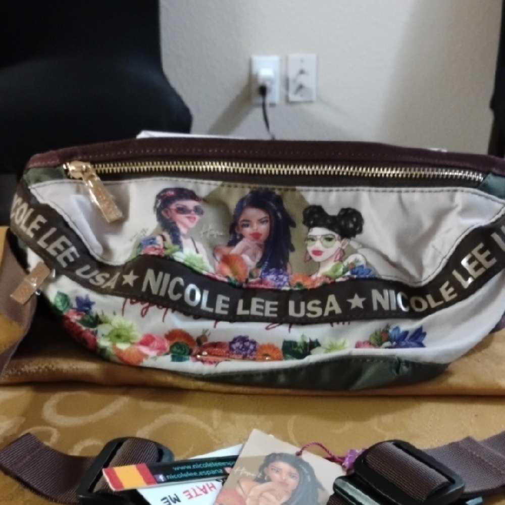 Nicole Lee Multicolor Crossbody Bag with Floral Accents